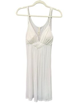 White‎ V-Neck Sleeveless Mini Dress - Lightweight Tank Style